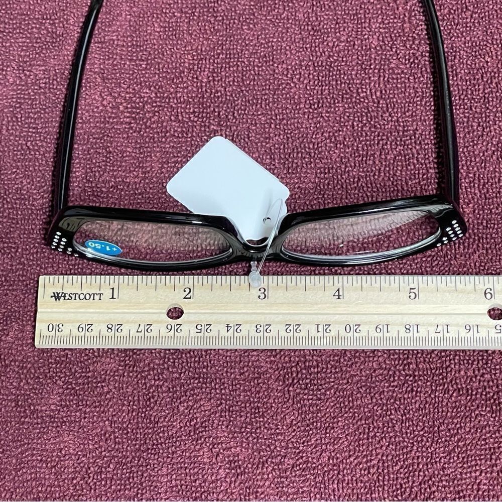 Allen Schwartz ABS Designer Women’s Black Reading Glasses +1.50 NWOB - Picture 3 of 16